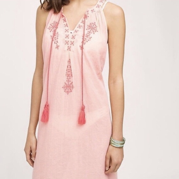ANTHROPOLOGIE Mermaid Desert Rose Embroidered Beach Cover Up, Size Medium - Picture 1 of 14